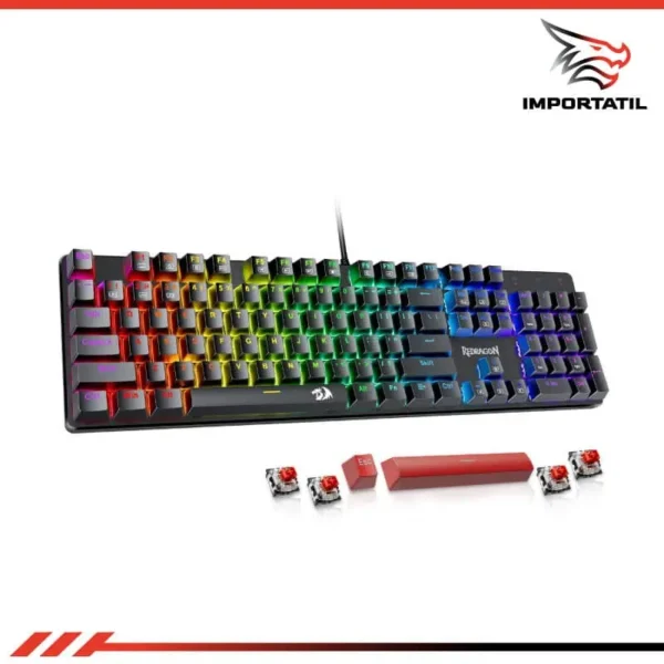 Teclado mecánico Redragon Sindri 100% switch red