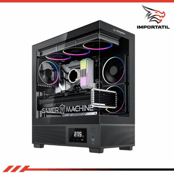 CASE GAMER MICRONICS ATX VULKANO MIC FC1001 6FAN ARGB CON LED DE TEMPERATURA