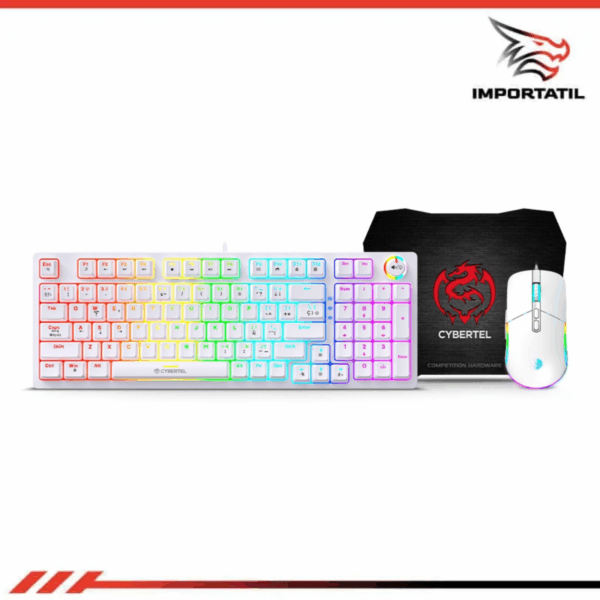 KIT GAMER 3EN1 STRIKER GRAY WHITE RAINBOW CBX GT1802W SWITCH BROWN