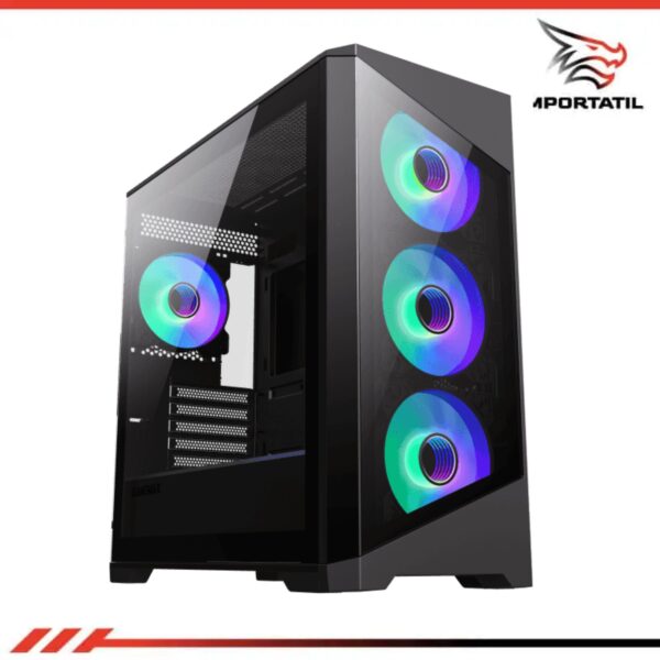 CASE GAMER GAMEMAX DESTROYER VIDRIO TEMPLADO ARGB BLACK S/ FUENTE