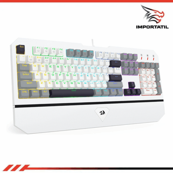 REDRAGON K558 ANDROMEDA WHITE – PRECISIÓN MECÁNICA Y ESTILO RGB