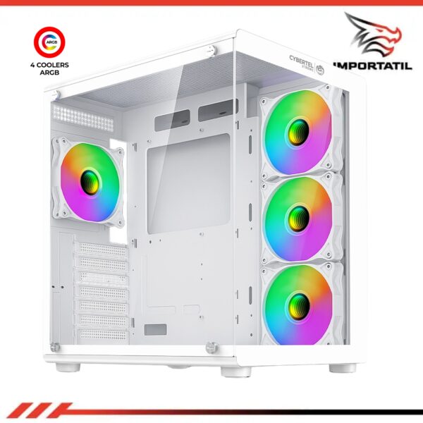 CASE CYBERTEL XTREME 4FAN RGB WHITE