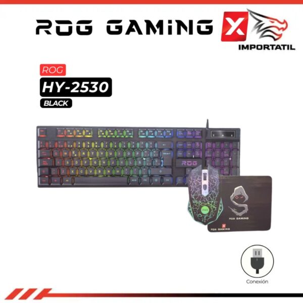 KIT GAMER 3EN1 ROG GAMING X (TECLADO+MOUSE+PAD)