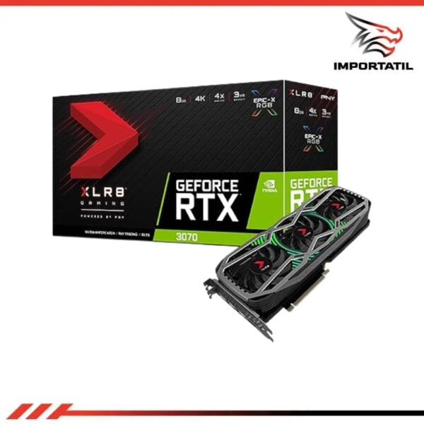 TARJETA DE VIDEO PNY GEFORCE RTX 3070 8GB XLR8 GAIMING REVEL EPIC-X RGB TRIPLE FAN EDITION