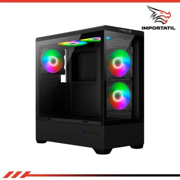 CASE CYBERTEL HUNTER BLACK 5FAN RGB