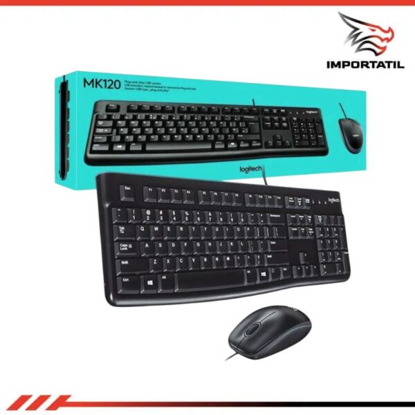 TECLADO OFICINA LOGITECH MK120 TECLADO Y MOUSE