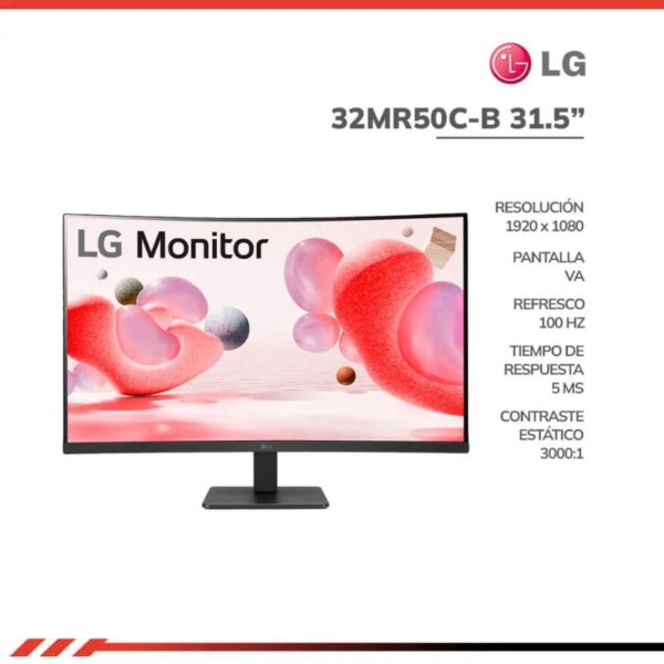 MONITOR LG 32MR50C – 31.5" FHD CURVO 100Hz